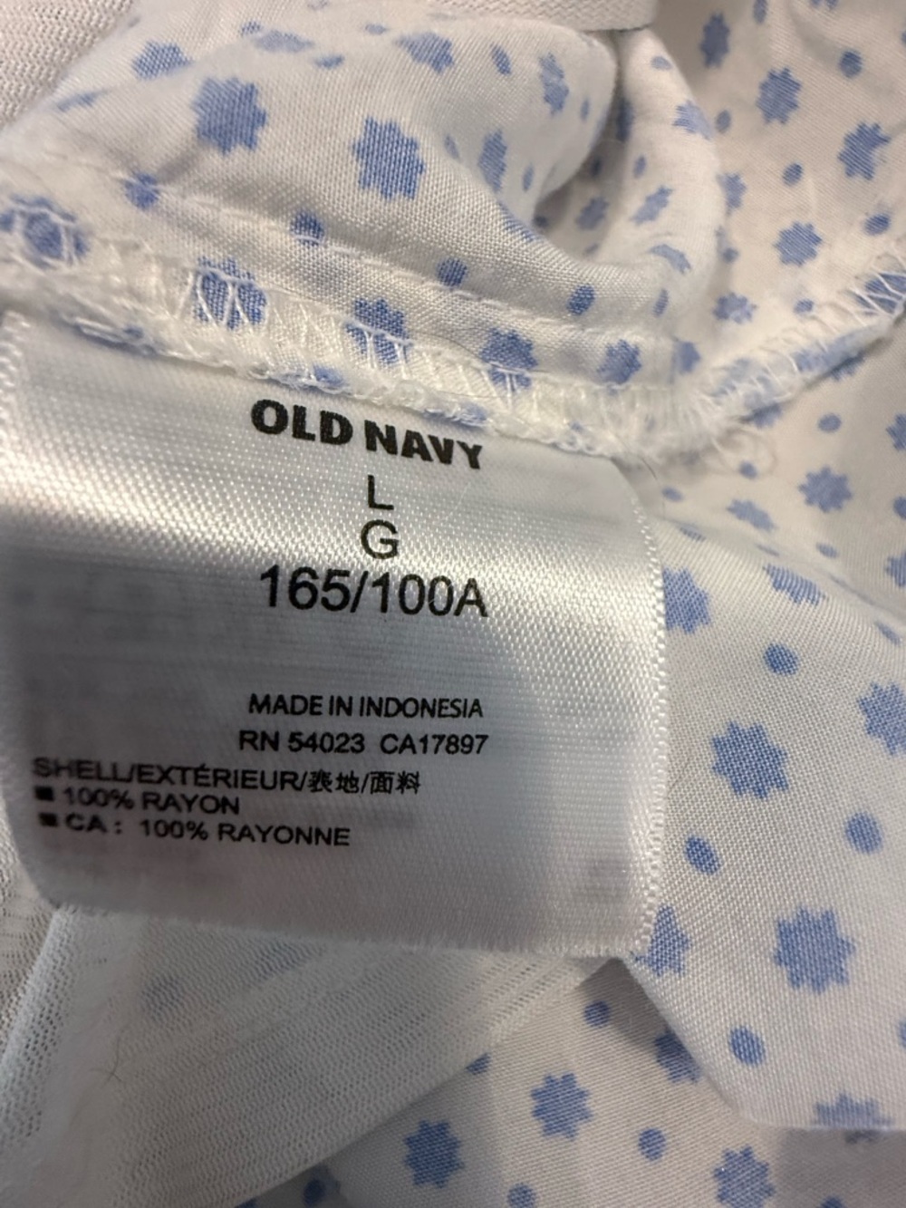 Old Navy floral paisley sleeveless maxi sundress blue & white SZ LG - Picture 9 of 14